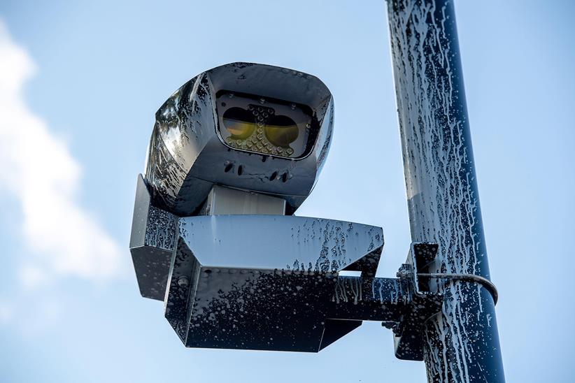 A ULEZ camera vandalised with paint