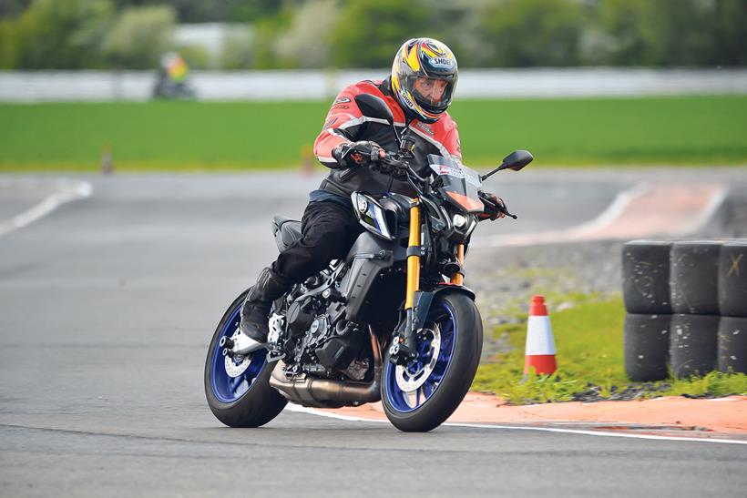 Peter on track riding the Yamaha MT-09SP