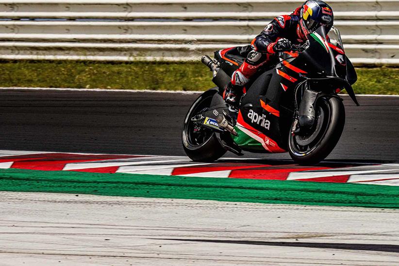 Andrea Dovizioso was back on the Aprilia RS-GP at Misano