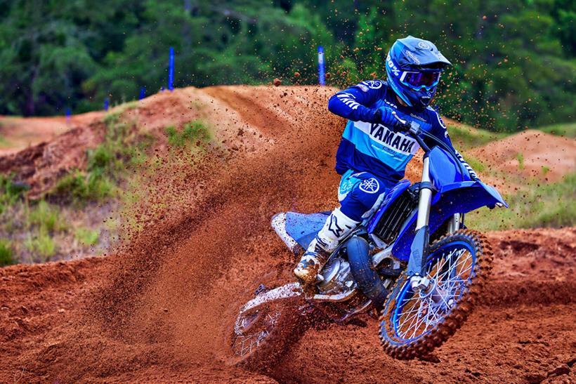 Riding on track on the Yamaha YZ250