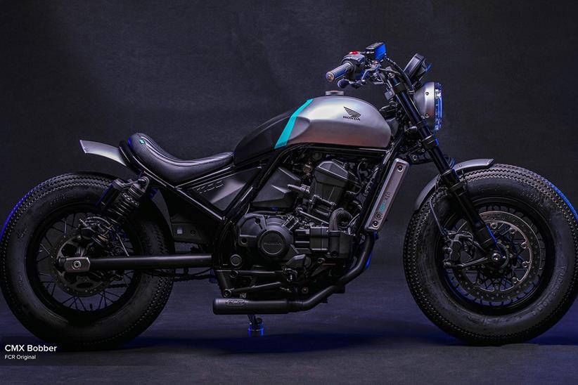 A side view of the Honda CMX Bobber custom