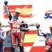 Cecchinello celebrates victory in the 1998 Madrid 125cc GP