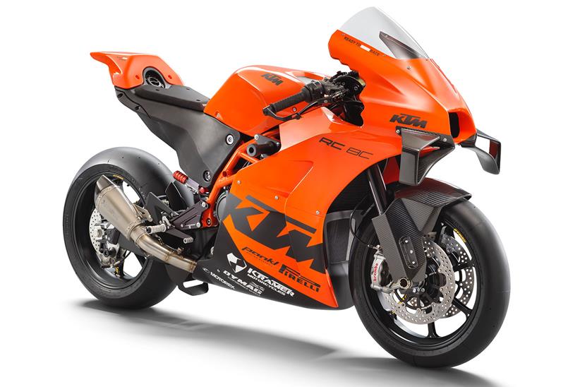 A side view of the KTM RC 8C