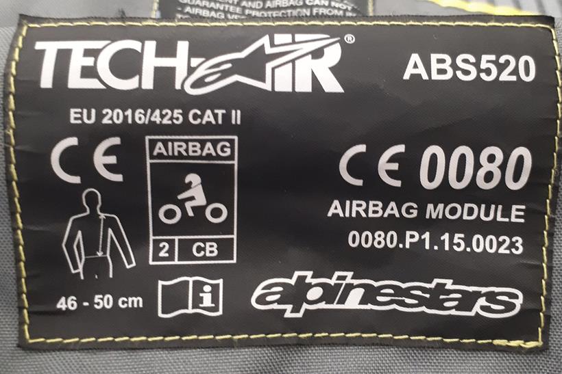 Alpinestars correct CE marking