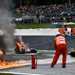 A huge fire broke out at the Red Bull Ring following the collision