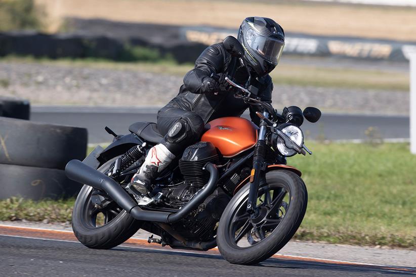 Moto Guzzi V7 Stone at Blyton Park circuit