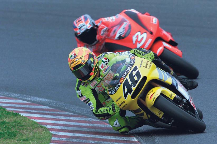 Rossi battling on track with Max Biaggi