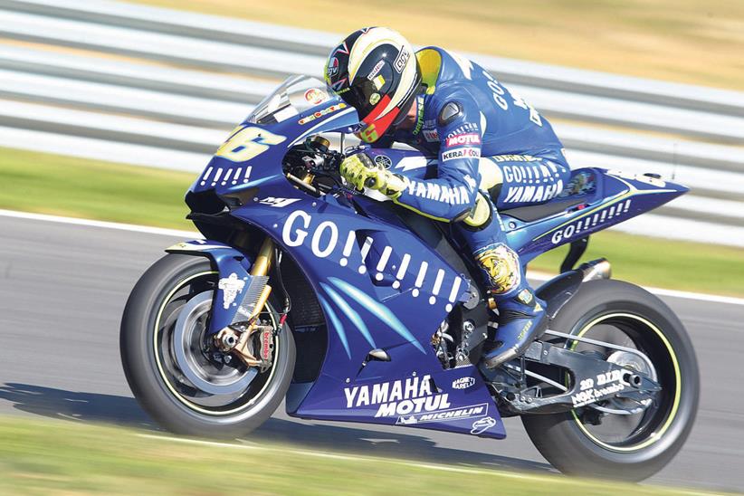 Rossi riding in his first season at Yamaha