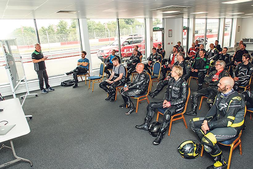 Classroom session at the California Superbike School