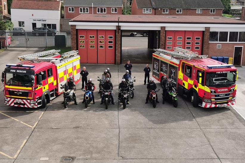 Stopping at Gainsborough Fire Station on the ride