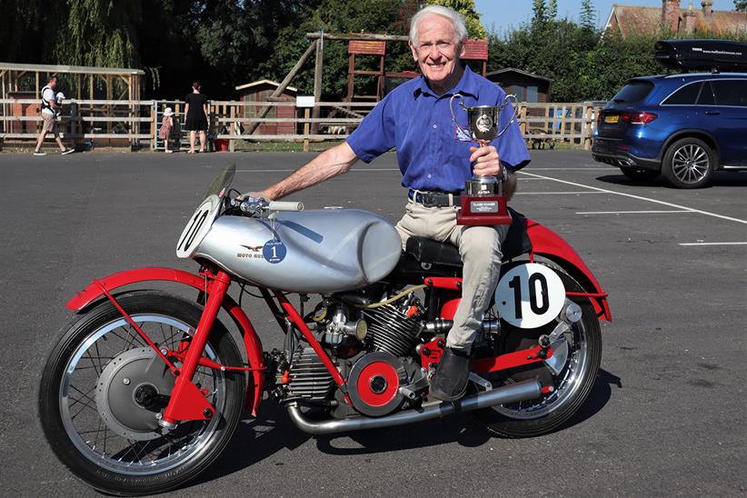 Sammy Miller MBE with the award-winning Moto Guzzi racer