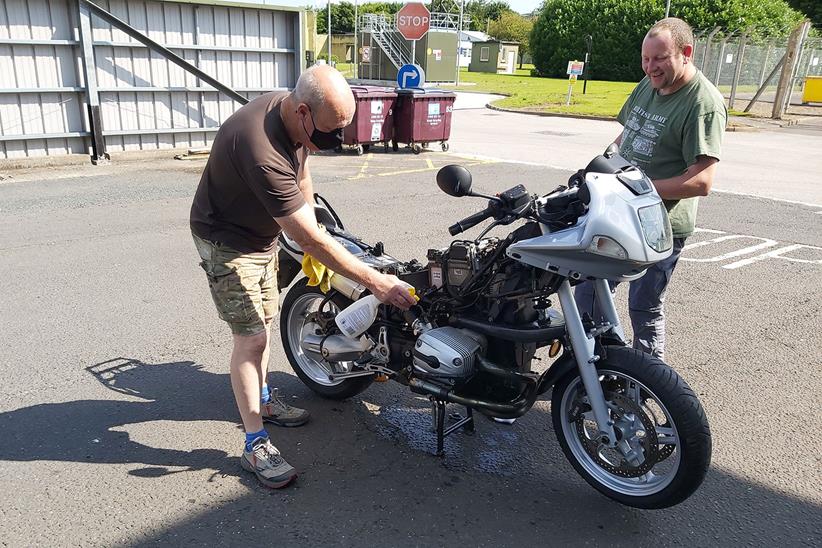 Stripping the bike down for a deep clean