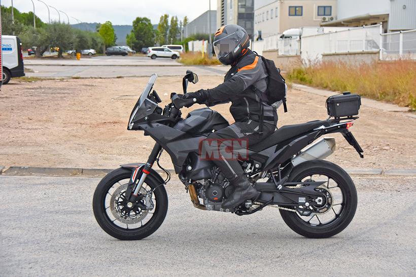 KTM 890 SMT spy shot left side