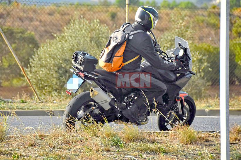 KTM 890 SMT spy shot on the road