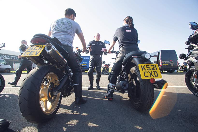 Learning to ride in a safe environment at a track