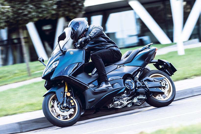 2022 Yamaha TMAX Tech Max on the road