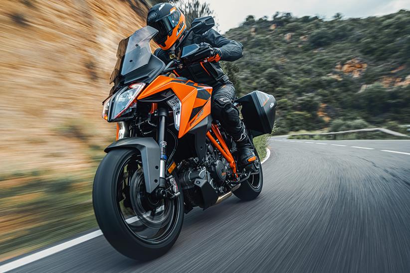 2022 KTM 1290 Super Duke GT front on the road