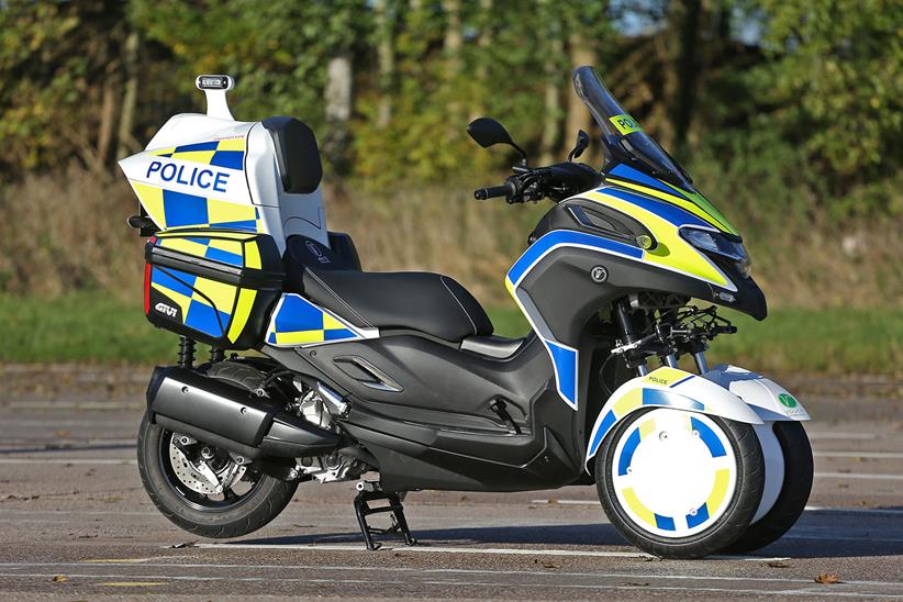 White Motorcycle Concepts WMC300FR police bike right side