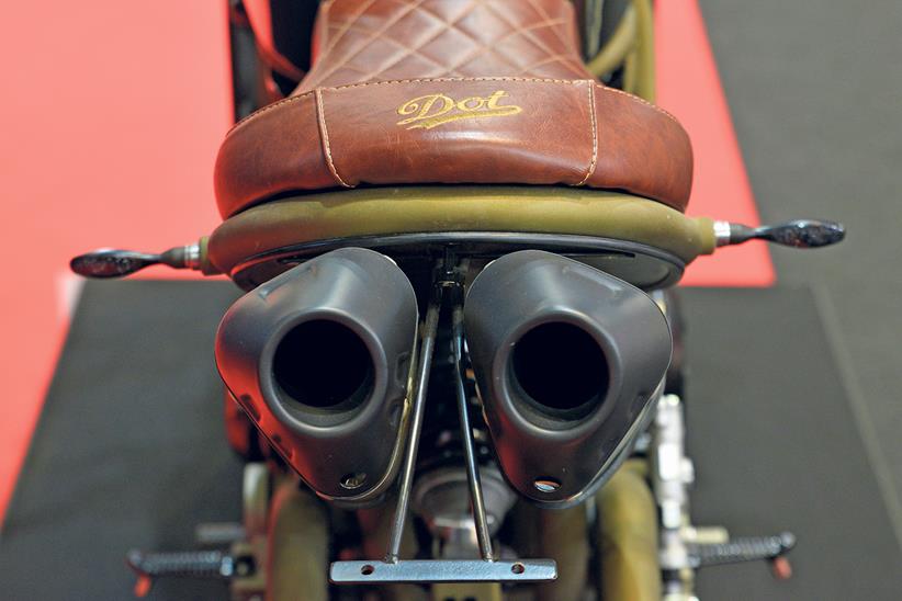 Underslung exhausts on the Dot Reed Racer