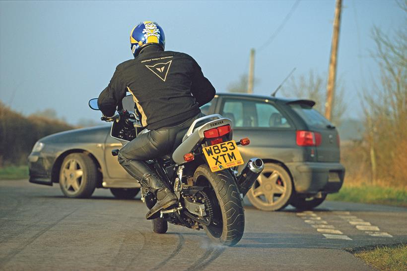 Motorbike heading towards a possible accident