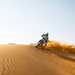 2022 Ducati DesertX carving a sand dune