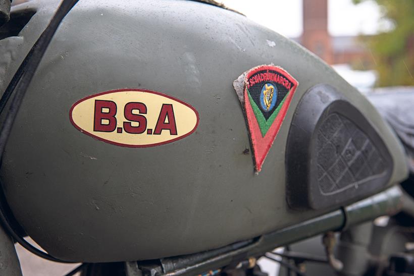 BSA M20 despatch bike tank