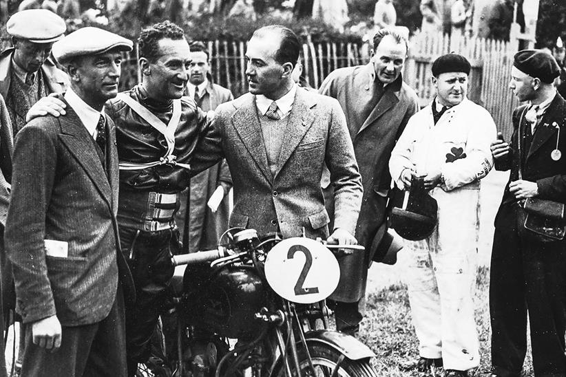 Guzzi, Woods and Parodi at the 1935 TT