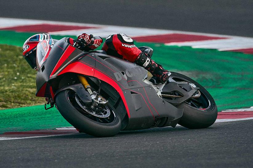 Michele Pirro puts the Ducati to the test at Misano