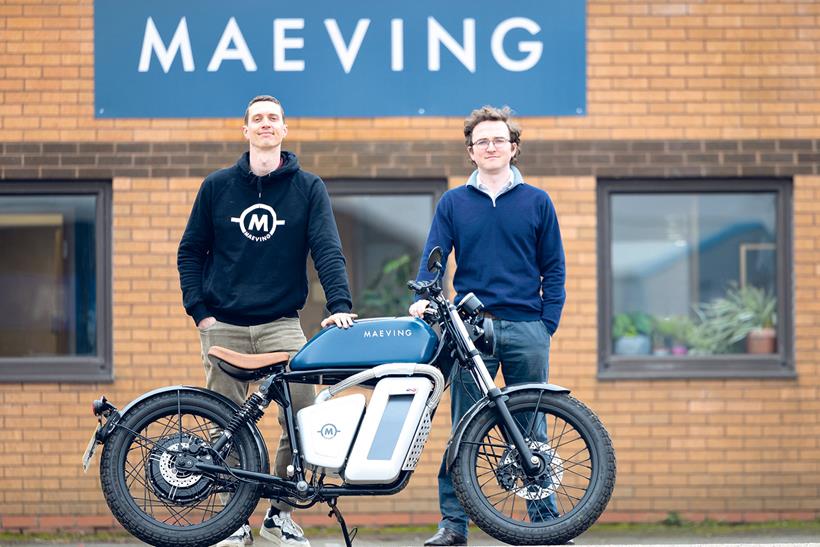 Maeving's founders outside their Coventry facility