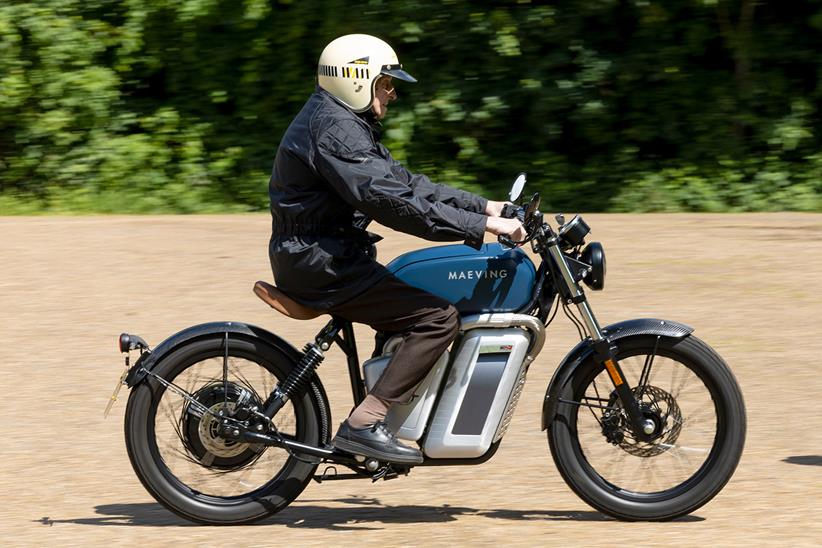 Colin Dean rides the Maeving RM1 photo: Rod Kirkpatrick/F Stop press