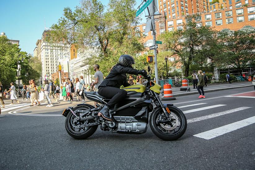 LiveWire motorcycle on the street