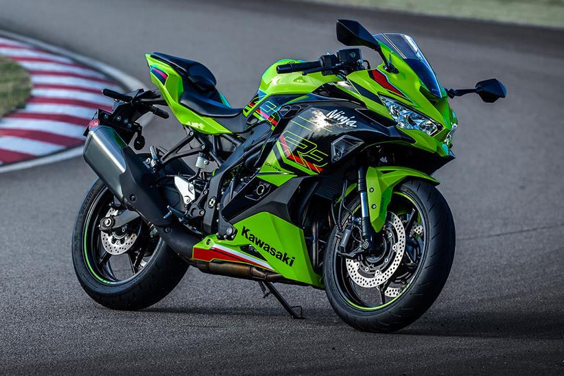 2023 Kawasaki Ninja ZX-4R stationary on a track