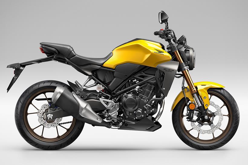 2022 Honda CB300R finished in yellow