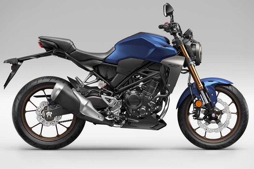 2022 Honda CB300R in pearl agile blue