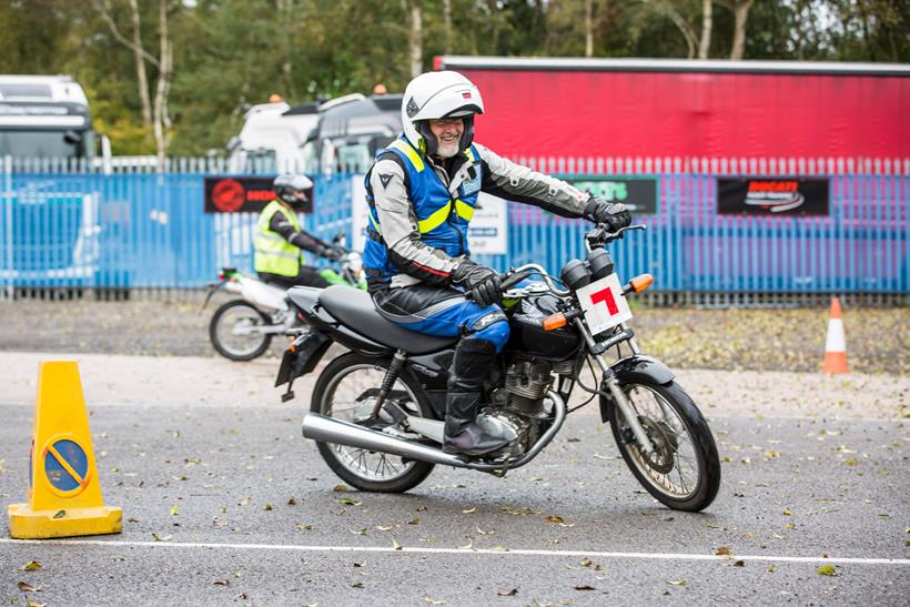 Doing a u-turn on a motorbike isn't easy to begin with, but you'll get the hang of it