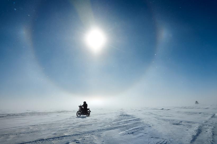 Riding to the South Pole on Royal Enfields