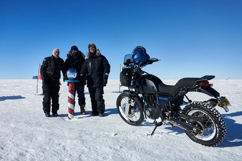 Royal Enfield riders reach the South Pole