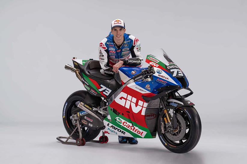 Alex Marquez with his 2022 LCR Honda Castrol design