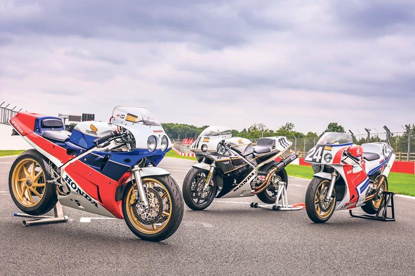 Three very special Honda RC30s at Donington Park