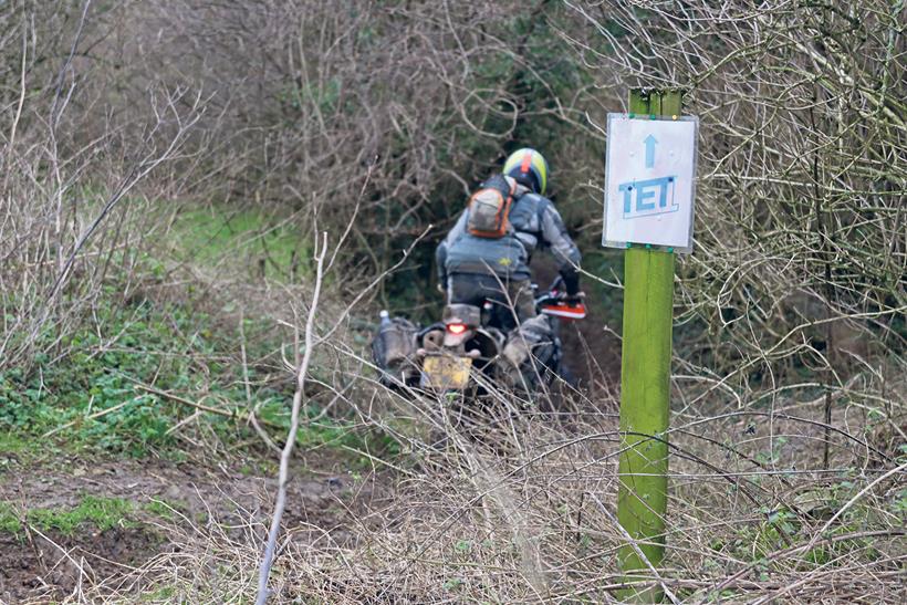 A rider takes on a UK green lane