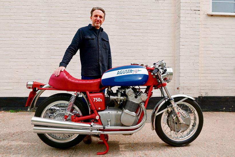 Ian Smart with his MV Agusta 750