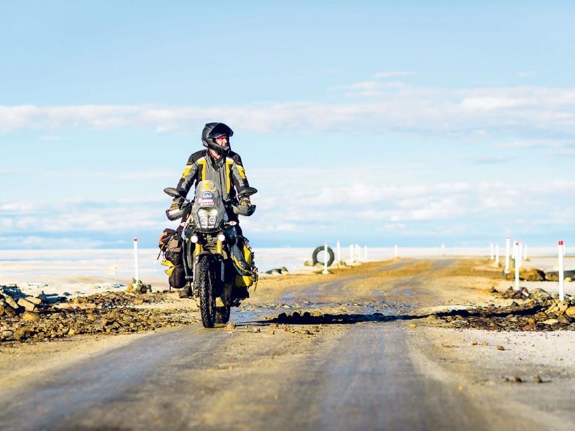 Nick on his Yamaha Ténéré 700 on the first leg of his adventure