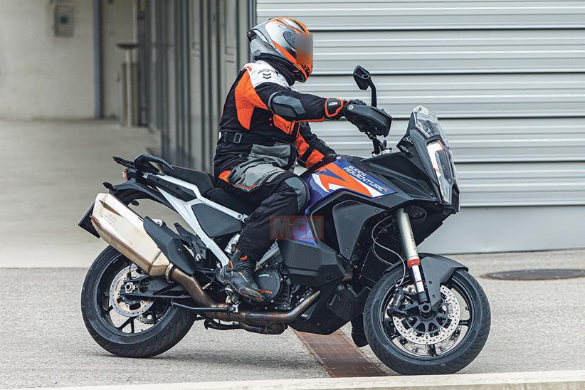 A side view of the road-focussed KTM 1290 Super Adventure R