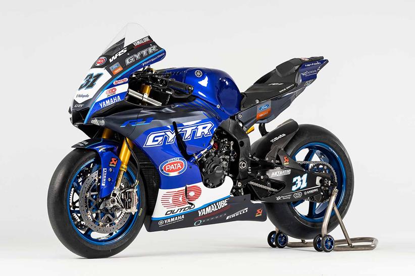 Genuine Yamaha Technology Racing branding can be found on the bike