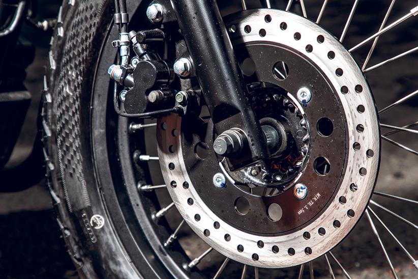 A front disc brake for stopping power