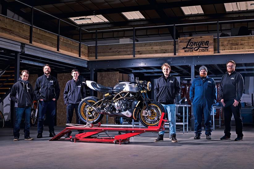 Langen Motorcycles team in Wigan