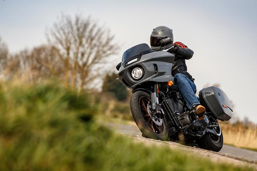 Harley-Davidson Low Rider ST cornering on the road