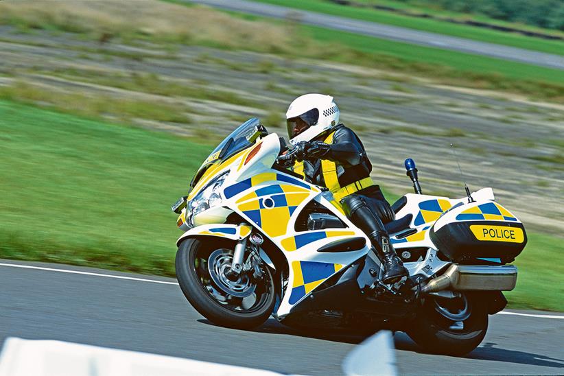 A police rider on track