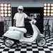 Justin Bieber with his Vespa Sprint creation